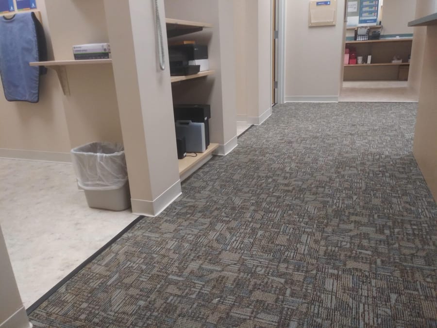 Commercial carpet tile flooring installed by Forever Flooring
