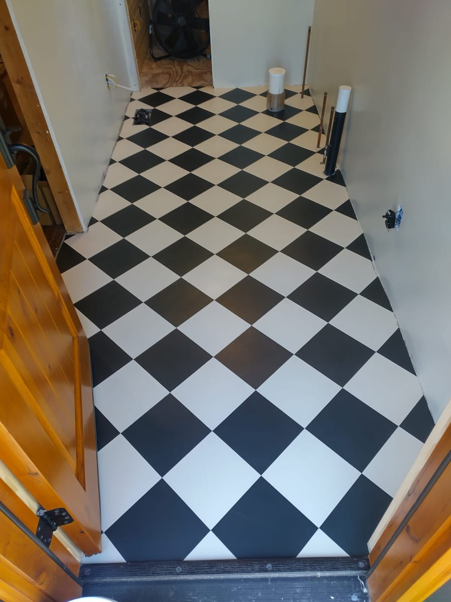 Commercial vinyl tile flooring installed by Forever Flooring