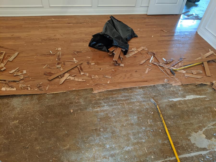 Subfloor repair in progress by Forever Flooring